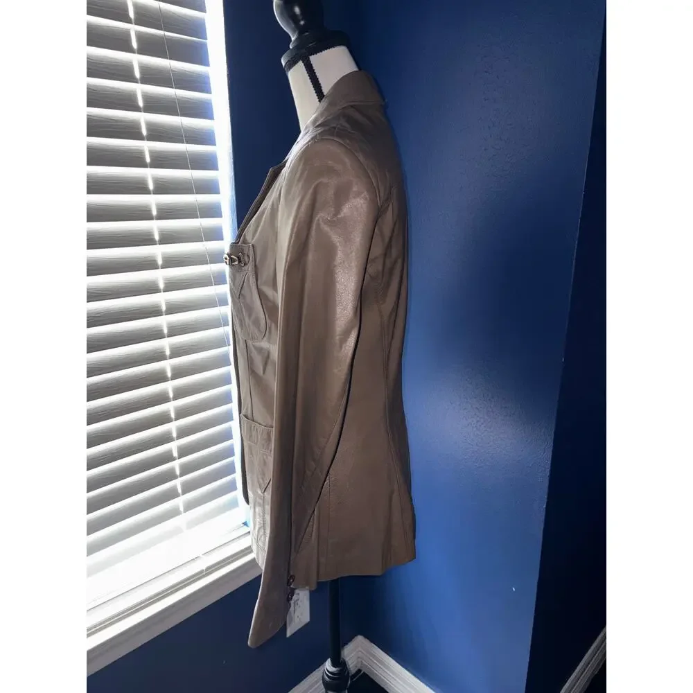 1970s Etienne Aigner Vintage Leather Jacket – Size 10 – Excellent Condition - Picture 6 of 11
